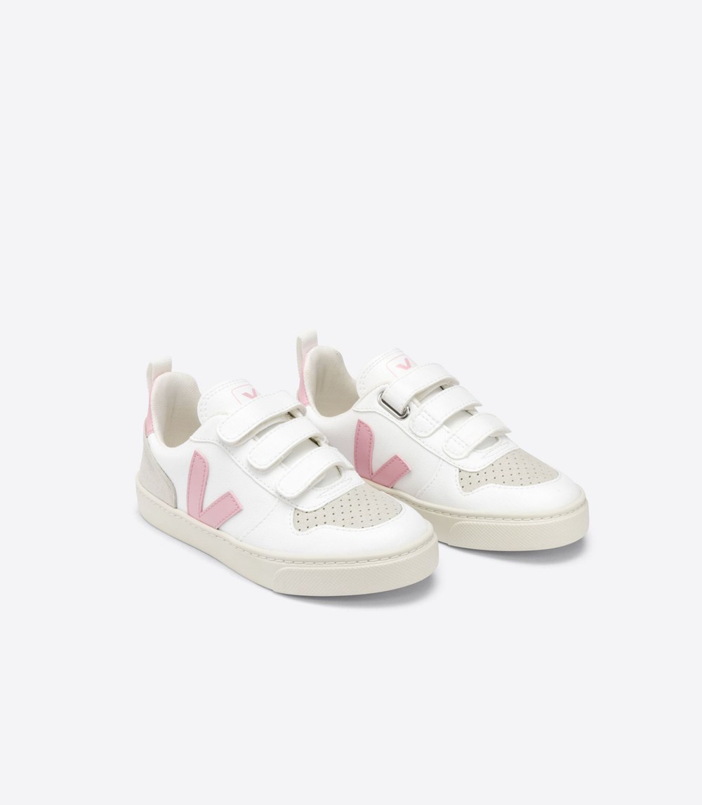 Veja Sneakers Barn - V-10 Velcro Cwl - Vita/Rosa - 520986-NEQ